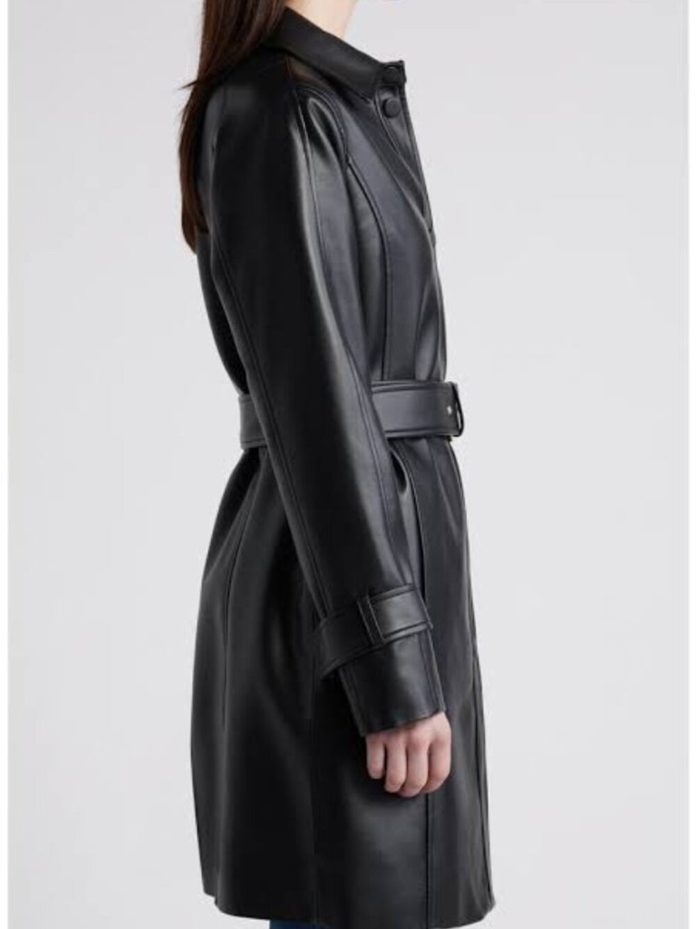 Reportage R.G.A. Vintage Black Genuine Leather Jacket With Belt Made In Italy